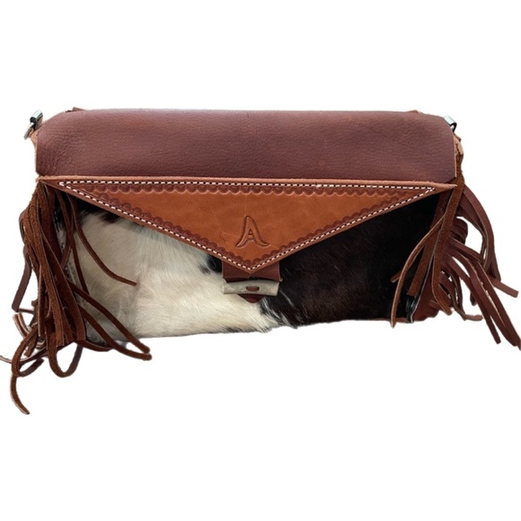 Custom Handmade Cowhide Fringe Purse - Picture 7 of 14